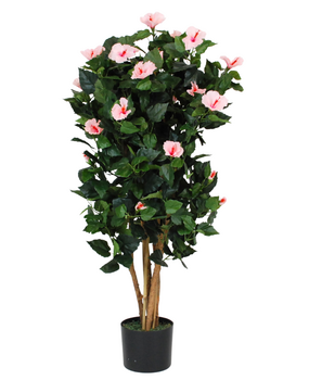 Greenmoods Kunstig Hibiskus Tre Rosa 120cm