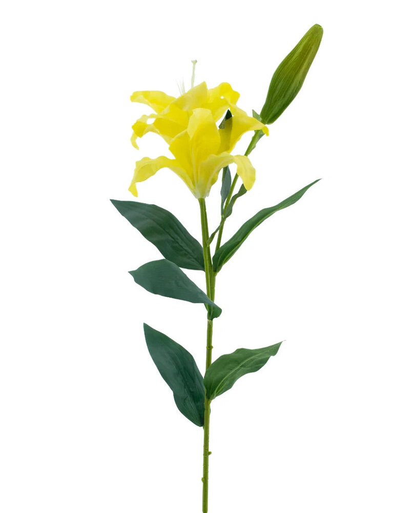 Greenmoods Kunstig blomst Lily Real Touch gul 95 cm