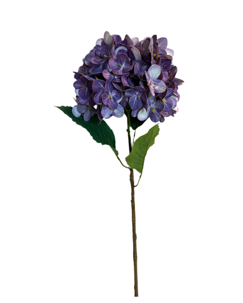 Greenmoods Kunstig Hortensia Stilk Real Touch Lilla 58 cm
