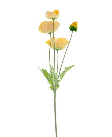 Greenmoods Kunstig Valmueblomst Real Touch Gul 60 cm