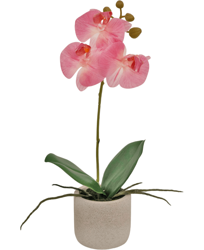Greenmoods Kunstig Orkidé Real Touch Mini Rosa 30cm
