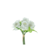 Greenmoods Kunstig Rosebukett 7 Roser Real Touch Hvit 30 cm