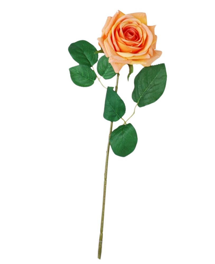 Greenmoods Kunstig Rose "Emine" Real Touch Fersken 43cm