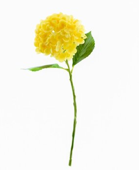 Greenmoods Kunstig Hortensia Real Touch Gul 49 cm