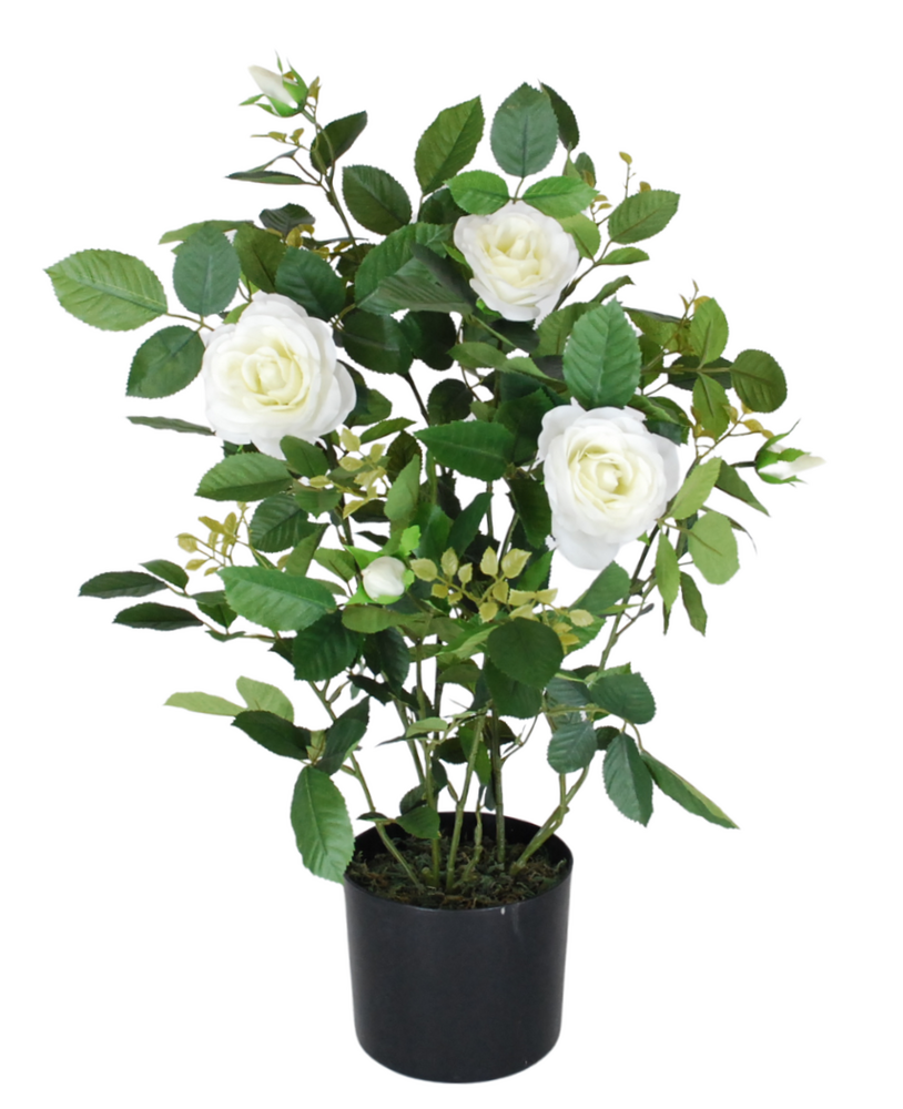 Greenmoods Kunstig Rosebusk Hvit 60 cm
