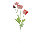 Greenmoods Kunstig Valmueblomst Real Touch Rød/Oransje 60 cm