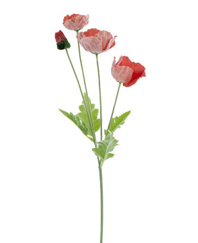 Greenmoods Kunstig Valmueblomst Real Touch Rød/Oransje 60 cm