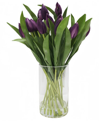 Greenmoods Kunstig Tulipan Bukett i Vase Lilla 45 cm