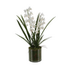 Greenmoods Kunstig Mini-Cymbidium Orkide Hvit Real Touch 60cm