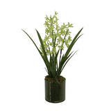 Greenmoods Kunstig Mini-Cymbidium Orkide Grønn Real Touch 60cm