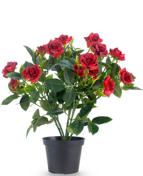 Greenmoods Kunstig Rosebusk i Potte Rød 35cm