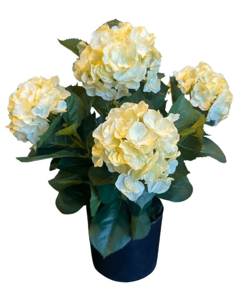 Greenmoods Kunstig Hortensiabusk Lys Gul 50 cm
