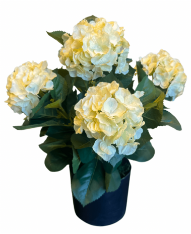 Greenmoods Kunstig Hortensiabusk Lys Gul 50 cm