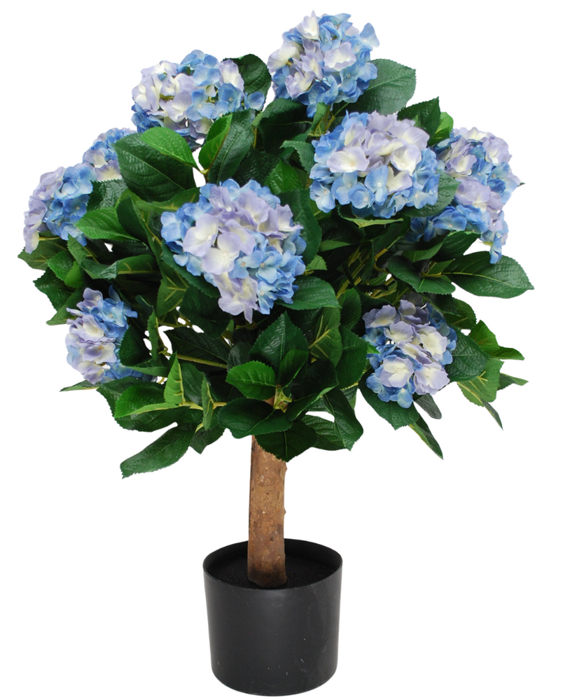 Greenmoods Kunstig Hortensia 75cm Lys Blå Med Potte (UV Bestandig)
