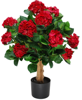 Greenmoods Kunstig Hortensia Ball Rød UV 75cm