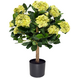 Greenmoods Kunstig Hortensia Ball Gul/Grønn UV 75cm