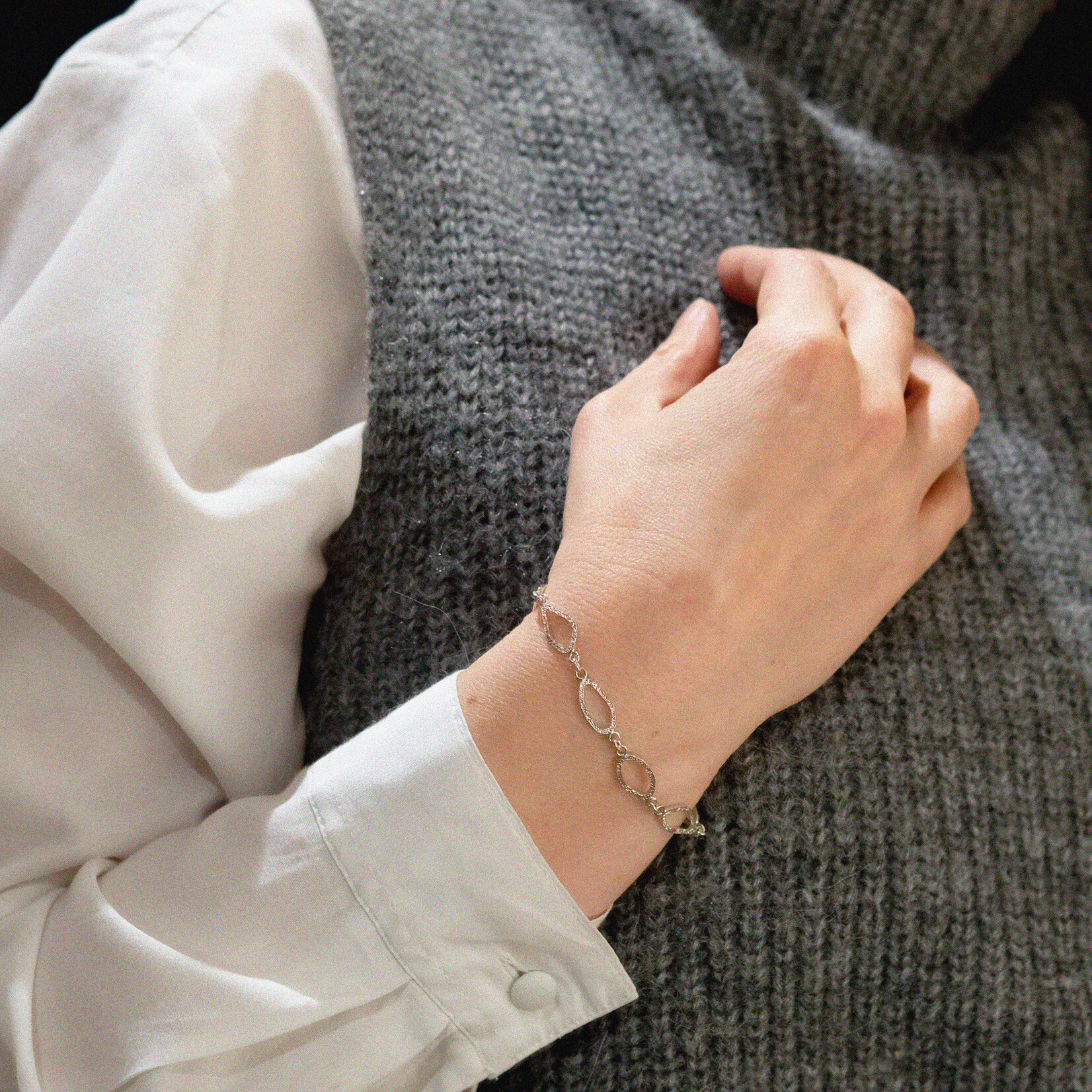Eye  zilveren schakelarmband Julia