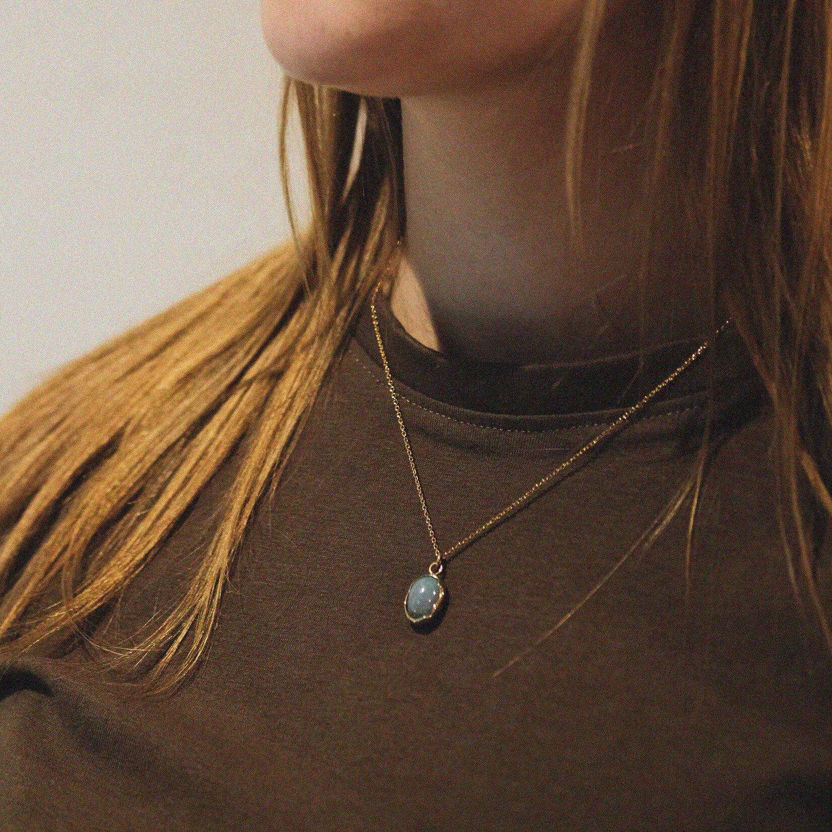 9 kt ketting met toermalijn