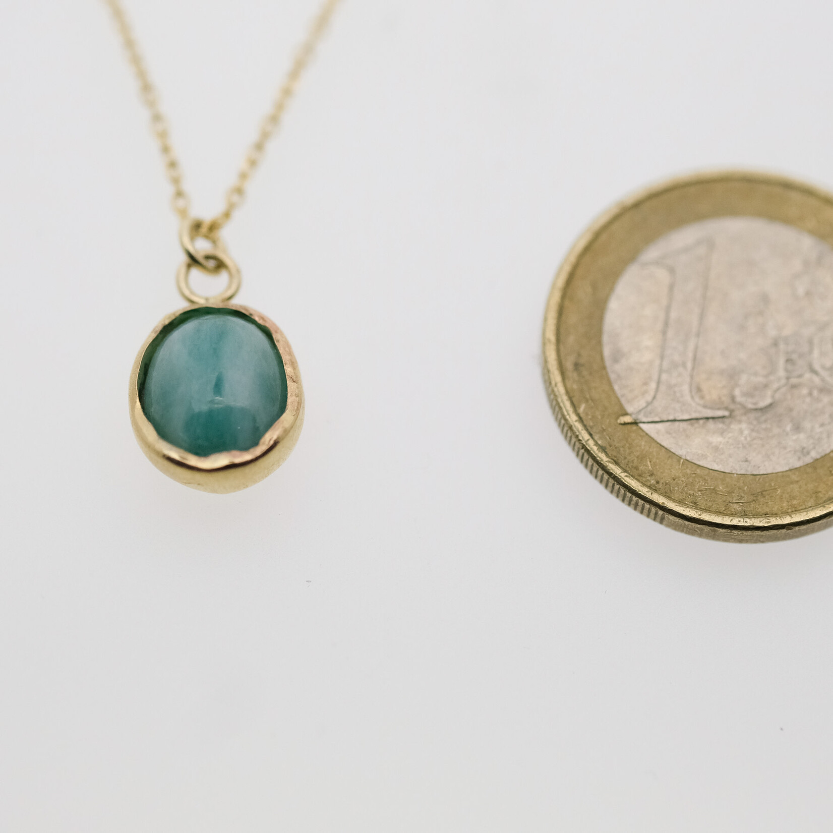 9 kt ketting met toermalijn Paraiba