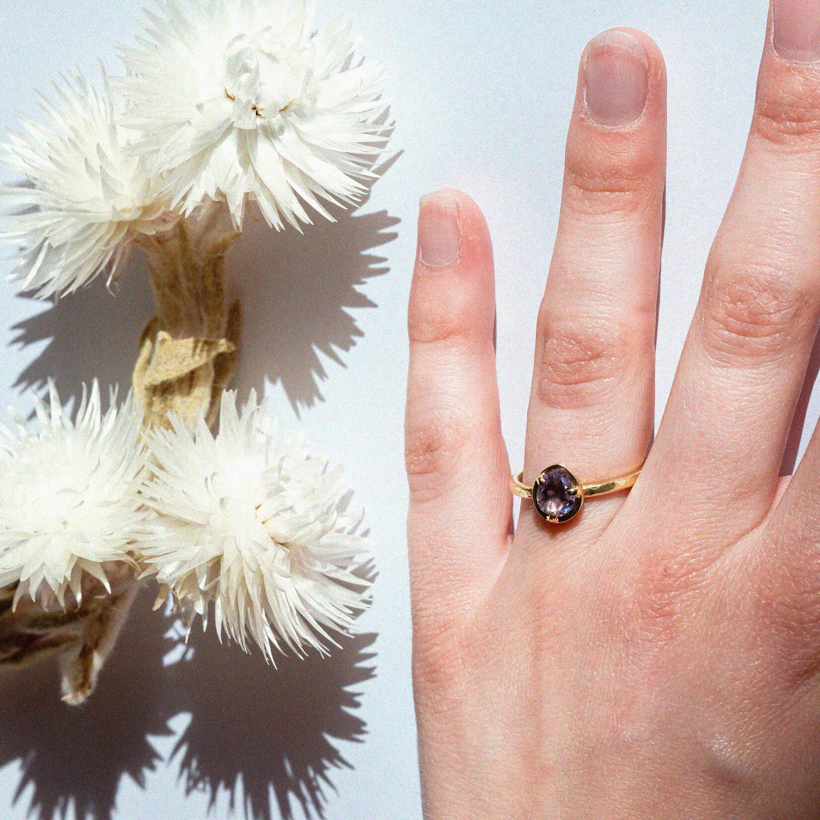 ring Helsinki geel goud paarse saffier
