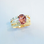 Ring 3 bands tourmaline