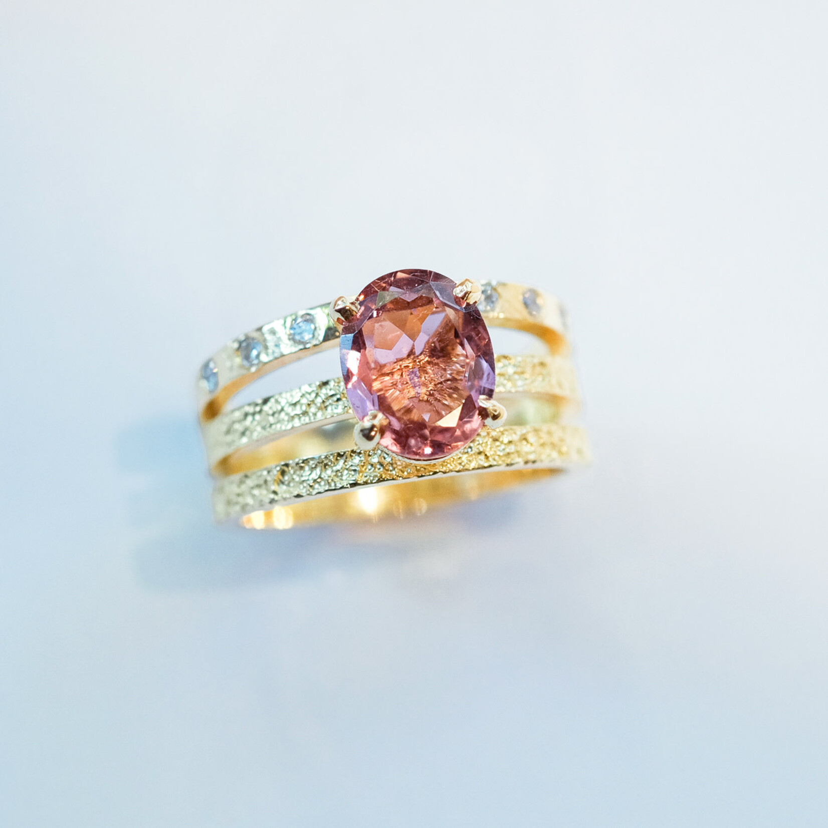 Ring 3 bands tourmaline