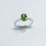 Ring  white Julia groene toermalijn