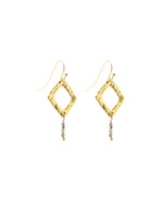 Earhooks with charm and beads