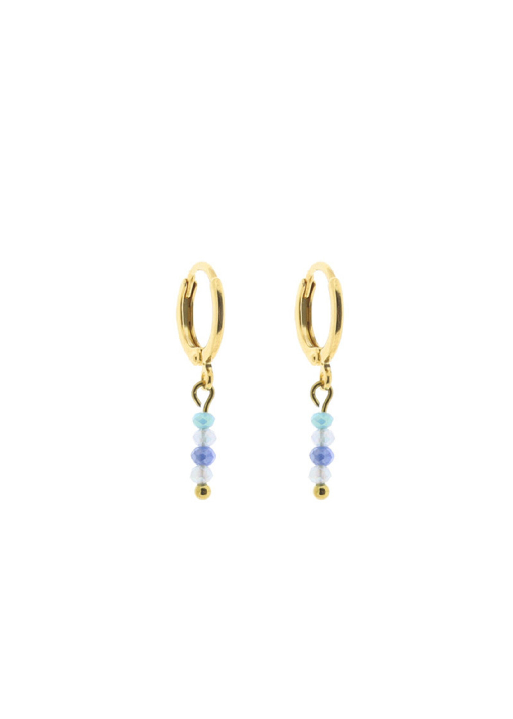 Earrings with charm and beads