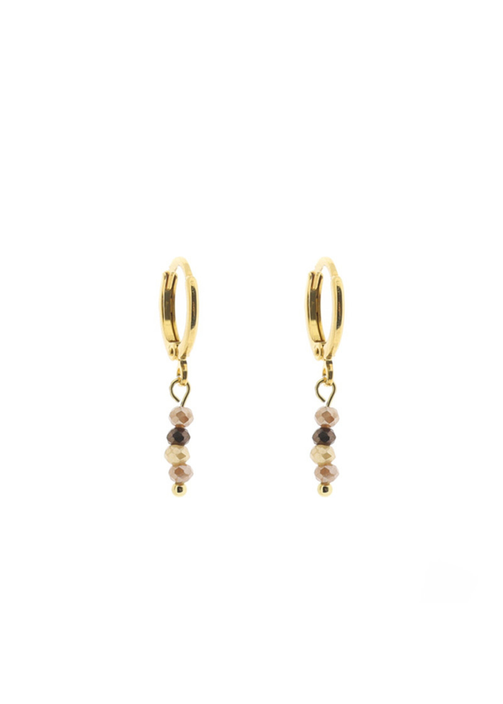 Earrings with charm and beads