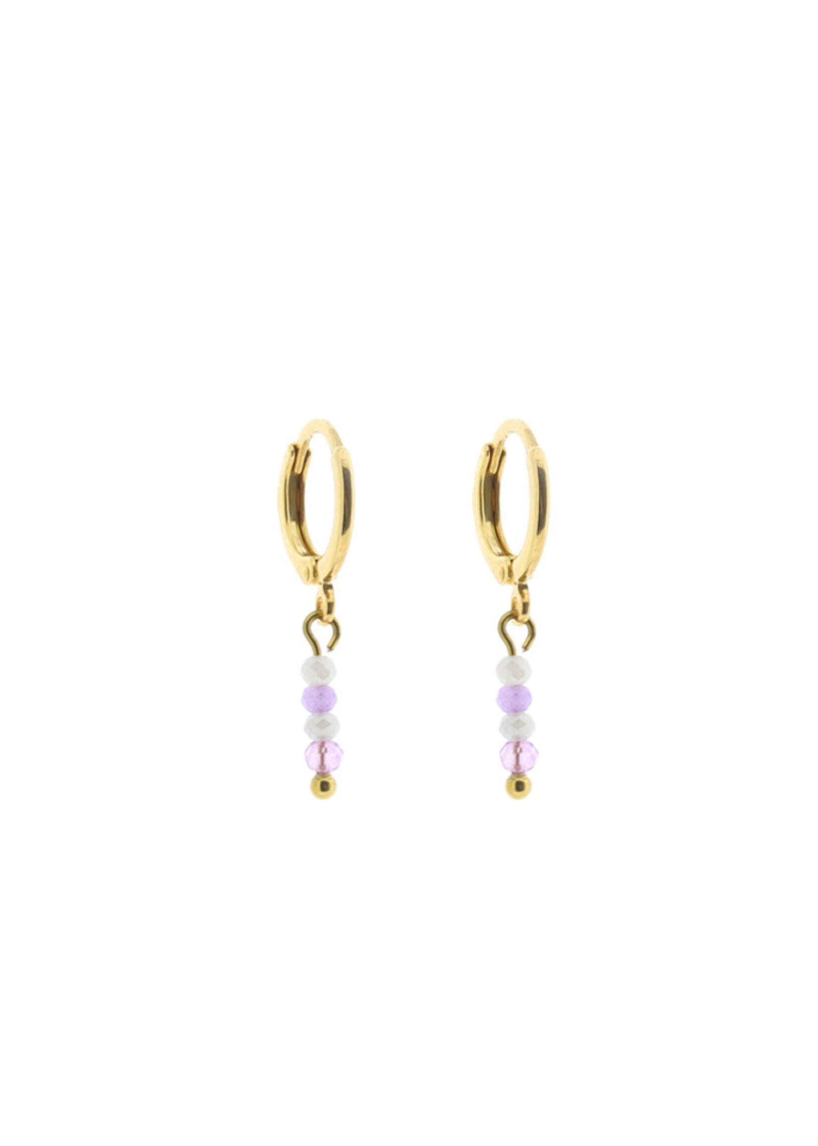 Earrings with charm and beads