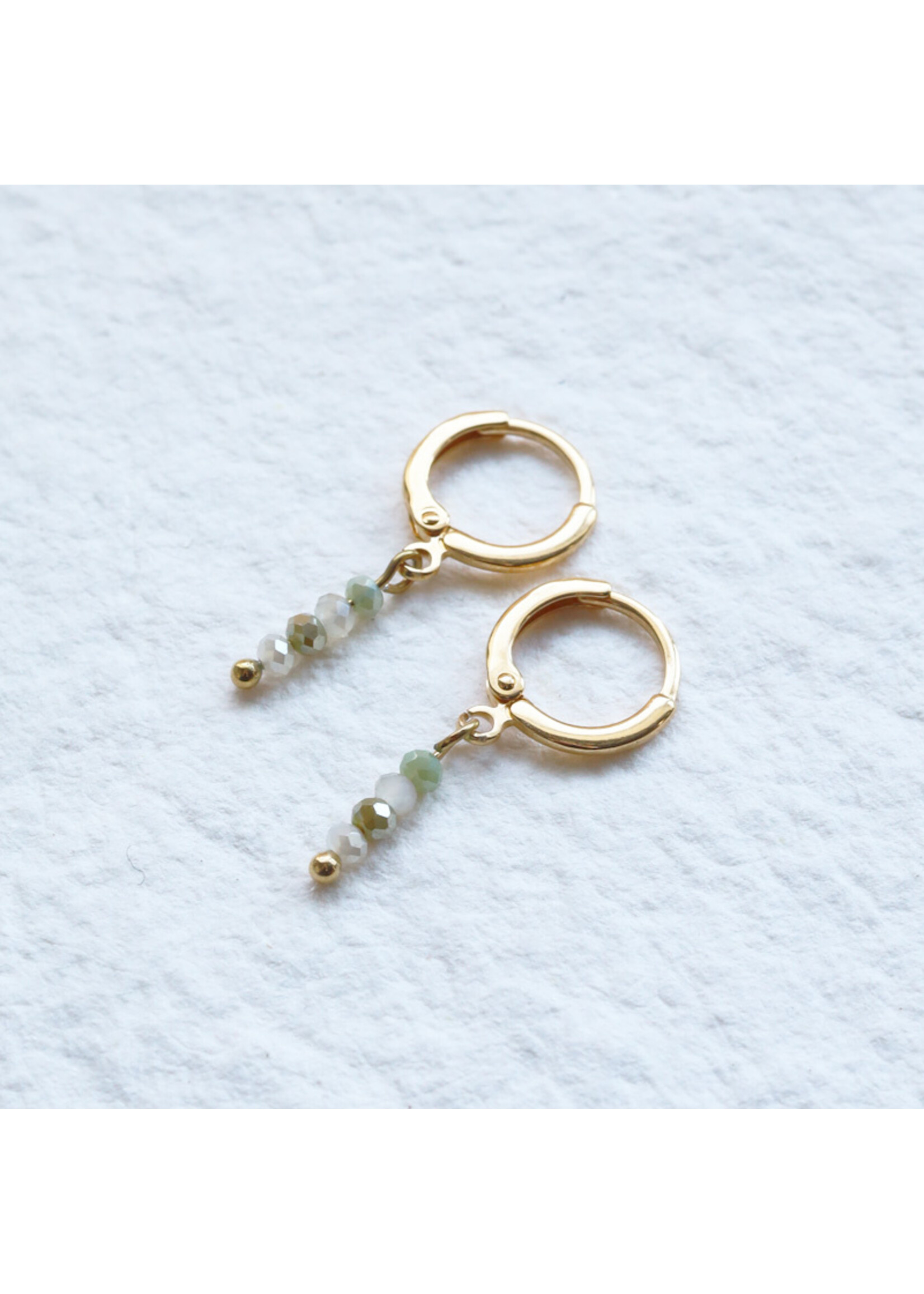 Earrings with charm and beads