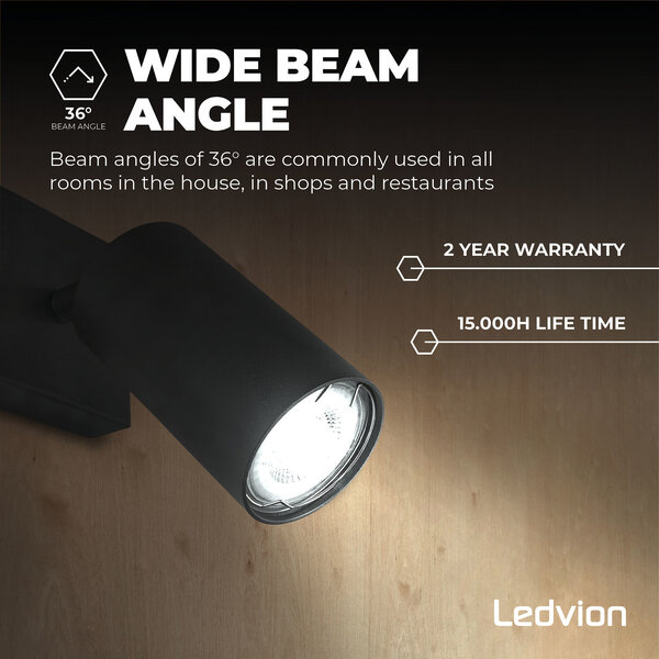 Ledvion 10x Bombilla LED GU10 Regulable - 5W - 6500K - 345 Lumen - Vaso - Paquete de Descuento