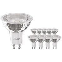 Ledvion 10x Bombilla LED GU10 - 4,5W - 2700K - 345 Lumen - Vaso - Paquete de Descuento