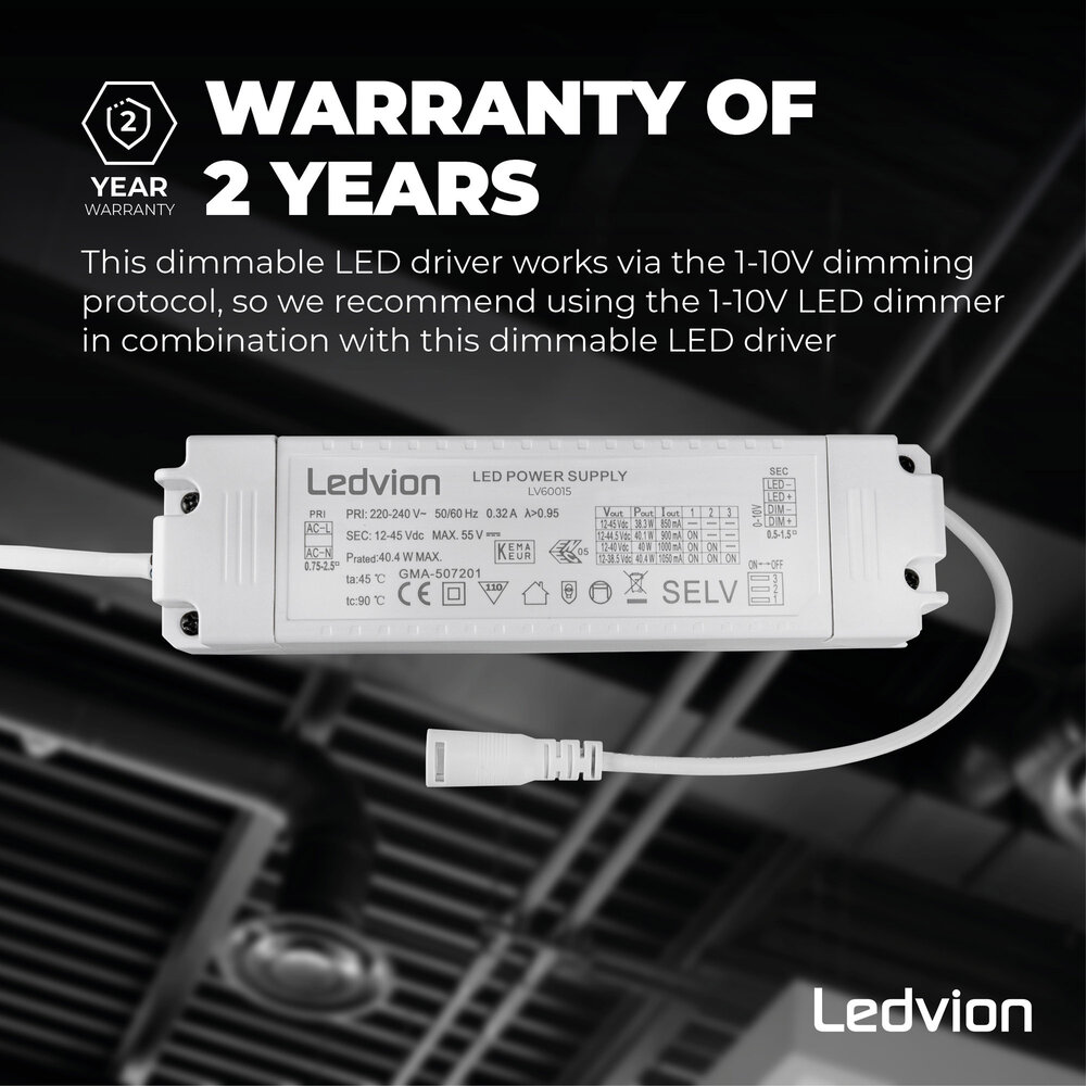 Ledvion Driver LED regulable para paneles LED 0-10V
