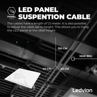 Ledvion Juego de cables de panel LED: apto para longitudes de hasta 150 cm