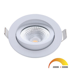 Foco Empotrable LED Blanco - 5W - IP54 - 2000K-3000K - Inclinable