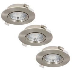 Focos LED Empotrables Plata - 6W – IP44 – 3000K - Regulable - 3 Pack