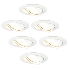 Focos Empotrables LED Regulables Blanco - Amsterdam - 5W - 2700K - ø82mm - 6 Pack