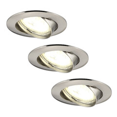 Focos Empotrables LED Regulables Inox - Amsterdam - 5W - 2700K - ø82mm - 3 pack