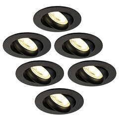 Focos Empotrables LED Regulables Nero - Río - 5W - 2700K - ø85mm - 6 Pack