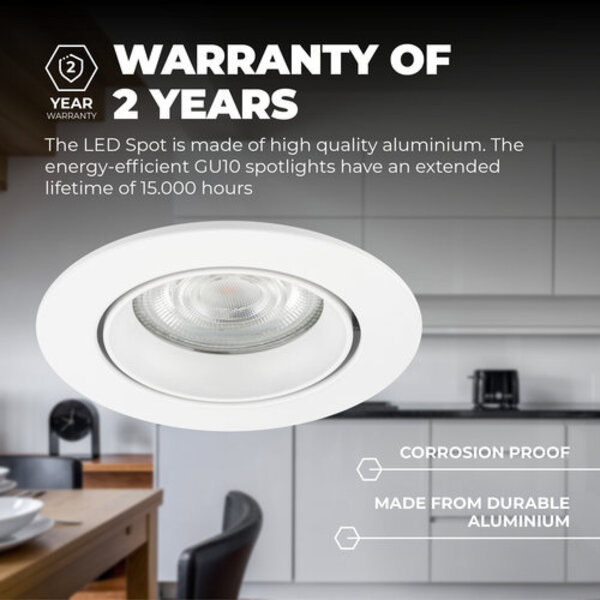 Ledvion Foco Empotrable LED Regulable Bianco - Río - 3W - 2700K - ø85mm