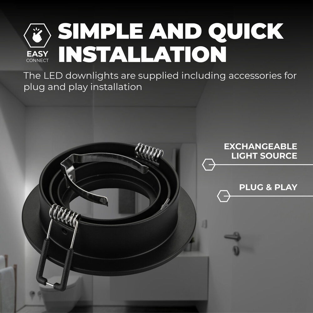 Ledvion Foco Empotrable LED Regulable Nero - Tokio - 3W - 2700K - ø92mm