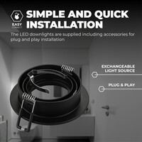 Ledvion Foco Empotrable LED Regulable Nero - Tokio - 3W - 2700K - ø92mm