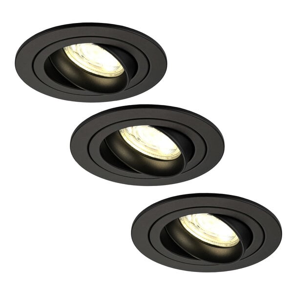 Ledvion Focos Empotrables LED Regulables Nero - Tokio - 5W - 2700K - ø92mm - 3 Pack