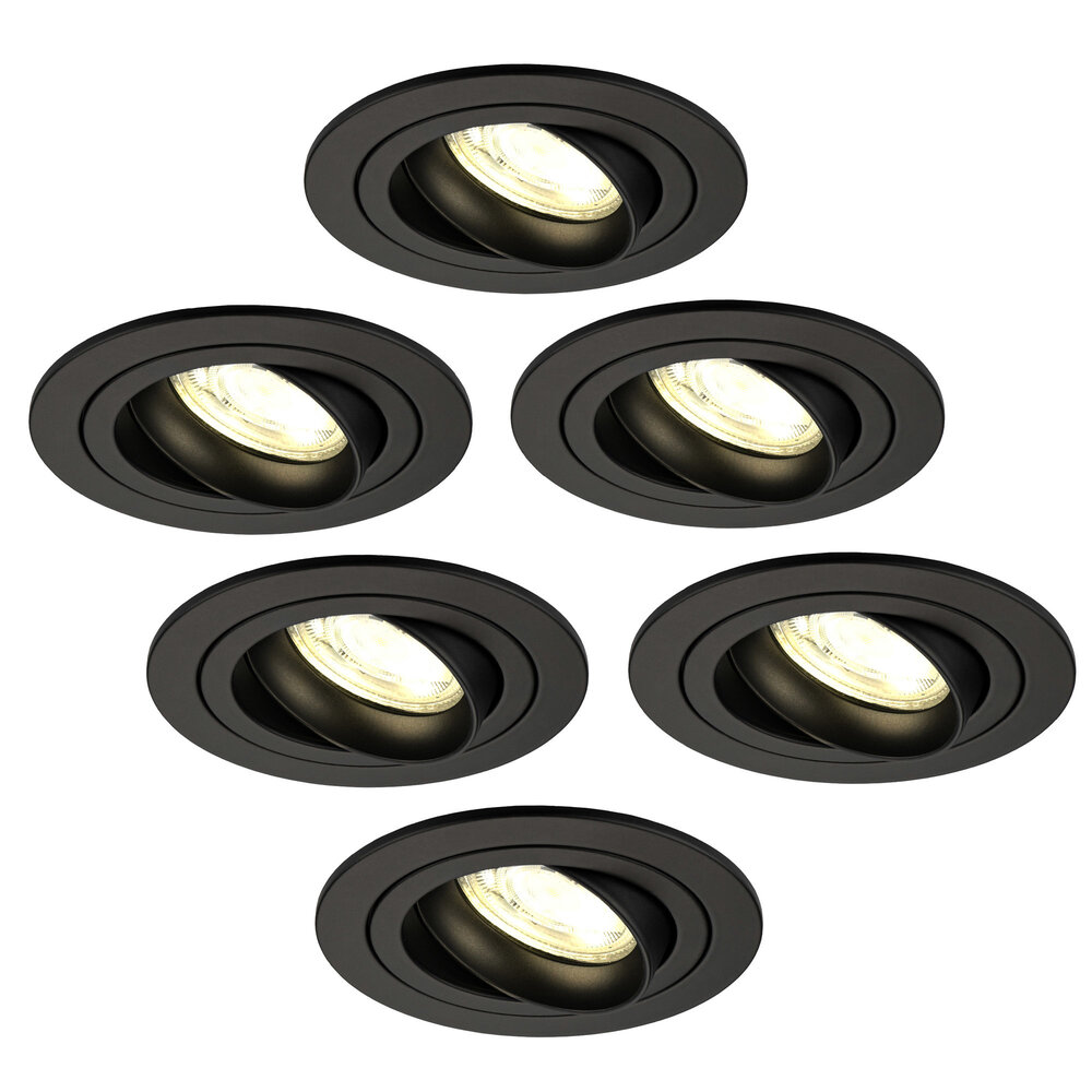 Ledvion Focos Empotrables LED Regulables Nero - Tokio - 5W - 2700K - ø92mm - 6 Pack