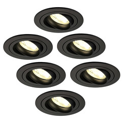 Focos Empotrables LED Regulables Nero - Tokio - 5W - 2700K - ø92mm - 6 Pack