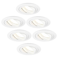 Ledvion Focos Empotrables LED Regulable Blanco - Tokio - 5W - 2700K - ø92mm - 6 Pack