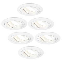 Focos Empotrables LED Regulable Blanco - Tokio - 5W - 2700K - ø92mm - 6 Pack