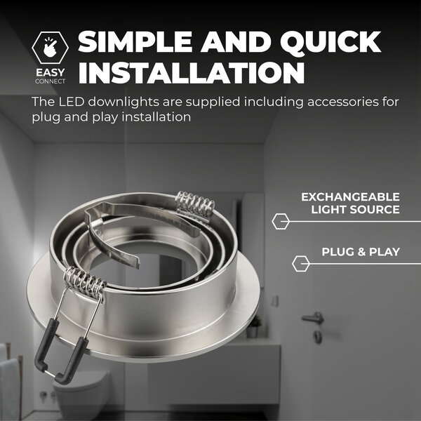 Ledvion Foco Empotrable LED Regulable Inox - Tokio - 3W - 2700K - ø92mm